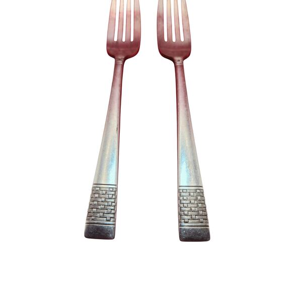 National Silver Co Calvalcade Forks Set of 2 Silverplate 7.4" 1946 Vintage MCM - Picture 5 of 8